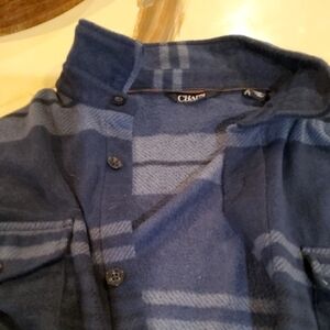 Chaps Navy and Light Blue Checkered Shirt